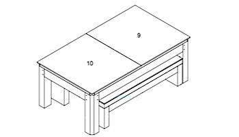 NewPort 7' Reversible 2-Piece Melamine Dinning/Table Top 'A' | Part #9 | NGP6227