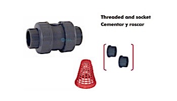 Fluidra USA 2" Ball Check Valve 240 PSI Combo Connections | 27001