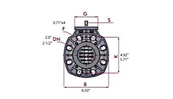 Fluidra USA 2" Butterfly Valve 150 PSI EPDM Seal & Stainless Shaft | 16707