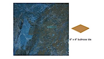National Pool Tile Coral 6x6 Single Bullnose Pool Tile | Gorgonian Teal | CRL-TEAL SBN