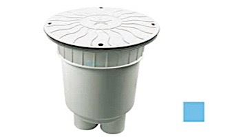 AquaStar 10" Round Debris Catcher Suction Outlet Cover with 2 Port Double Deep Sump Bucket (VGB Series) | Blue | 10LT104B