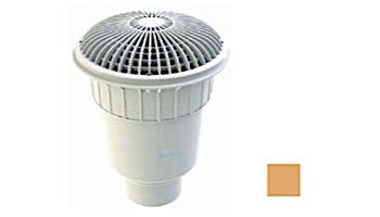 AquaStar 10" Round MoFlow Suction Outlet Cover | with 4" Socket Deep PVC Sump | Tan | 10MF108D