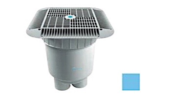 AquaStar 16" Square Anti-Entrapment Suction Outlet Cover | with 2 Port Double Deep Sump Bucket (VGB Series) | Blue | 1216104B