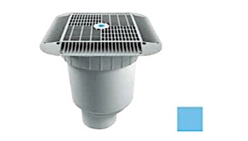 AquaStar 16" Square Grate with Double Deep Sump Bucket | with 4" Socket (VGB Series) | Blue | 1216104D