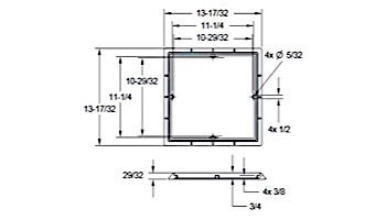 AquaStar 12" Square 3/4" Deep Mud Frame Only | Light Gray | 12FR103