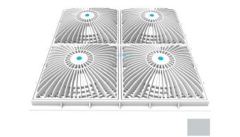 AquaStar 18" Square Mud Frame with Four 9" Square MoFlow Suction Outlet Cover | for 3/4" Deep Retrofits | Light Gray | 18MFNF103