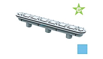 AquaStar 32" Channel Drain with 3 Port Sump/"AV" Grate  Anti-entrapment Suction Outlet Cover for Fiberglass without Gaskets (VGB Series) | Blue | 32CDAVFG104