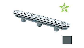 AquaStar 32" Channel Drain with 3 Port Sump/"AV" Grate  Anti-entrapment Suction Outlet Cover for Fiberglass without Gaskets (VGB Series) | Dark Gray | 32CDAVFG105