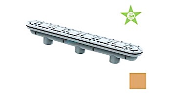 AquaStar 32" Channel Drain with 3 Port Sump/"AV" Grate  Anti-entrapment Suction Outlet Cover for Fiberglass without Gaskets (VGB Series) | Tan | 32CDAVFG108