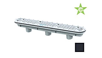 AquaStar 32" Channel Drain with 3 Port Sump/Flat Grate Anti-entrapment Suction Outlet Cover for Fiberglass (VGB Series) | Black | 32CDFLFG102