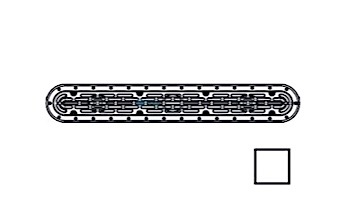 AquaStar 32" Channel Drain Flat Grate Suction Outlet with Scews | Without Frame for Vinyl Sump | White | 32CDFLNFV101