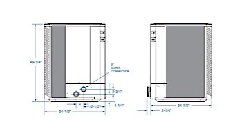 Raypak Professional Series Heat Pump 140K BTU Titanium Heat Exchanger | 208/230V 3-Phase | PS9353ti-E-HC | 015385 | TWPH-9353EHC17