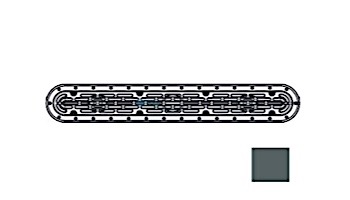AquaStar 32" Channel Drain Flat Grate Suction Outlet with Scews | Without Frame for Vinyl Sump | Dark Gray | 32CDFLNFV105