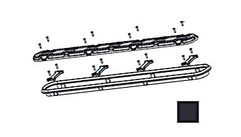 AquaStar 32" Channel Drain Frame Only with Screws and Dog Bones | Black | 32CDFR102