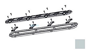 AquaStar 32" Channel Drain Frame Only with Screws and Dog Bones | White | 32CDFR101