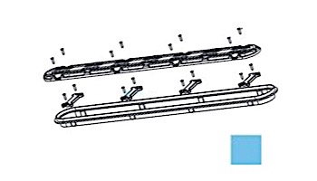 AquaStar 32" Channel Drain Frame Only with Screws and Dog Bones | Blue | 32CDFR104