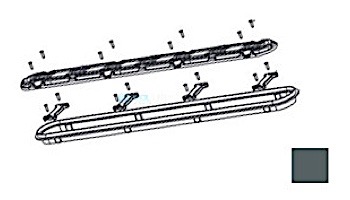 AquaStar 32" Channel Drain Frame Only with Screws and Dog Bones | White | 32CDFR101
