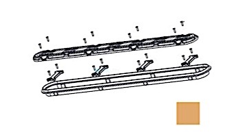 AquaStar 32" Channel Drain Frame Only with Screws and Dog Bones | Tan | 32CDFR108