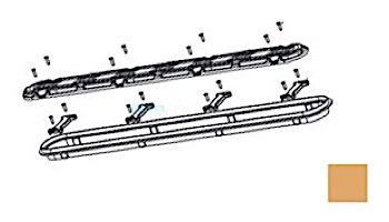 AquaStar 32" Channel Drain Frame Only with Screws and Dog Bones | White | 32CDFR101