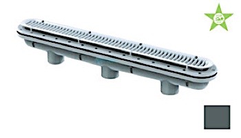 AquaStar 32" Channel Drain with 3 Port Sump/Debris Catcher Anti-entrapment Suction Outlet Cover for Fiberglass without Gasket (VGB Series) | White | 32CDLTFG101