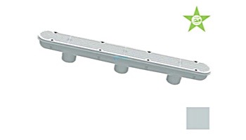 AquaStar 32" Channel Drain Pinhole Anti-Entrapment Suction Outlet Cover with 3 Port Sump (VGB Series) | Light Gray | 32CDPH103