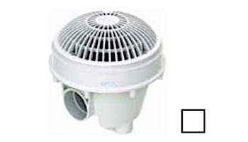 AquaStar 8" Round MoFlow Suction Outlet Cover and Mud Frame with Adjustable Collar | 1-1/2" NPT and 2" Socket | White | 8MFSBAC101