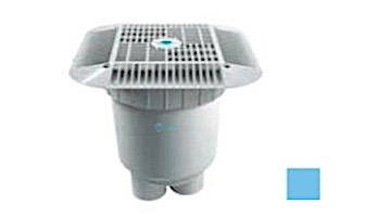 AquaStar 14" Square Grate with 2 Port Double Deep Sump Bucket (VGB Series) | Blue | 914104B