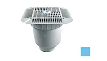 AquaStar 14" Square Grate with Double Deep Sump Bucket with 4" Socket (VGB Series) | Blue | 914104D