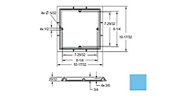 AquaStar 9" Square 3/4" Deep Frame Only/No Screws | Blue | 9FR104
