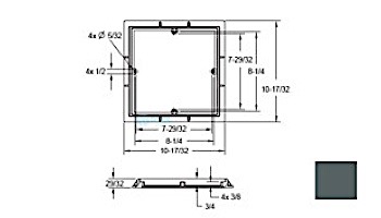 AquaStar 9" Square 3/4" Deep Frame Only/No Screws | White | 9FR101