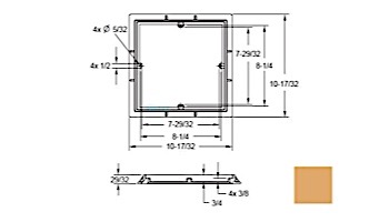 AquaStar 9" Square 3/4" Deep Frame Only/No Screws | Tan | 9FR108