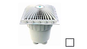 AquaStar 9" Square MoFlow Suction Outlet Cover with Dual-Port 2 1/2" Spigot x 2" Socket Deep PVC Sump | White | 9MF101B