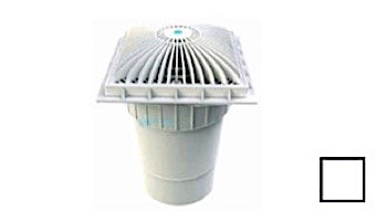 AquaStar 9" Square MoFlow Suction Outlet Cover with 6" Socket Deep PVC Sump | White | 9MF101F