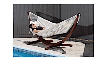Vivere Double Cotton Hammock with Solid Pine Arc Stand | 8-Foot Cayo Reef | C8SPCT-29