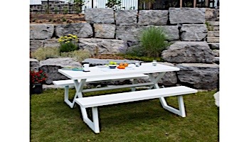Vivere Banquet Deluxe 8-Seat Picnic Table | White | BDAT-WH