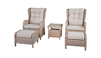 Vivere Southampton Rattan Sofa 5-Piece Conversation Set | Dark Gray | SOUC5-DG