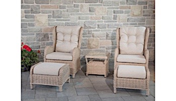 Vivere Southampton Rattan Sofa 5-Piece Conversation Set | Dark Gray | SOUC5-DG