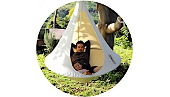 Vivere Single Cacoon Hanging Chair | Natural White | CACSW1