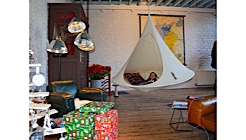 Vivere Double Cacoon Hanging Chair | Natural White | CACDW1