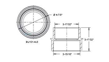 AquaStar Bushing to Convert 4" to 3" | BU101-4x3