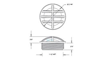 AquaStar 1.5" Safety Grate Insert with 1.5" MPT | Tan | CFM108
