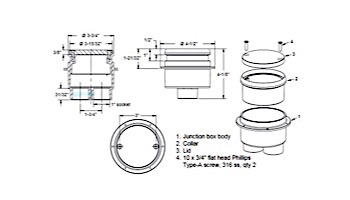 AquaStar Junction Box with Round Lid | Light Gray | JBR103
