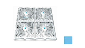 AquaStar 18" Square Mud Frame with Four 9" Square Star Anti-Entrapment Suction Outlet Covers with Vented Riser Rings | Blue | P18104