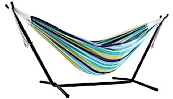 Vivere Double Cotton Hammock with White Stand | 9-Foot Cayo Reef | UHSDO9-W29