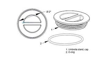 AquaStar Umbrella Stand Cap Only with Gasket Seal | Black | USCG102