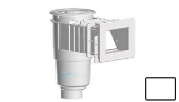 AquaStar Flow Star Standard Skimmer with Narrow 9" Deep Throat, Float Assembly, Basket, Lid and Adjustable Collar with 4" Socket Sump for Vinyl | White | SKRVFL3N101D