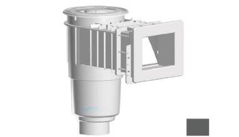 AquaStar Flow Star Standard Skimmer with Narrow 9" Deep Throat, Float Assembly, Basket, Lid and Adjustable Collar with 4" Socket Sump for Vinyl | Dark Gray | SKRVFL3N105D