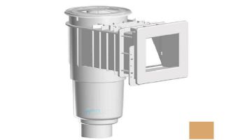 AquaStar Flow Star Standard Skimmer with Narrow 9" Deep Throat, Float Assembly, Basket, Lid and Adjustable Collar with 4" Socket Sump for Vinyl | Tan | SKRVFL3N108D