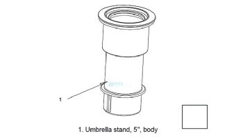 AquaStar 5" Umbrella Stand Only | White | SMUSS101