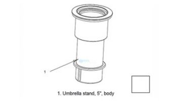 AquaStar 5" Umbrella Stand Only | White | SMUSS101